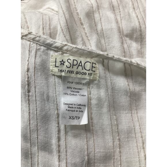 L*Space 'Down The Line'  White Deep V Neck Cover Up Size XS - Picture 4 of 4